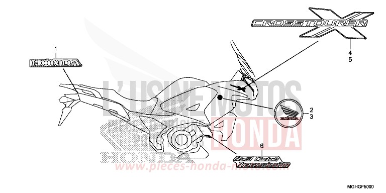 MARQUE (ED,RU,TH) de VFR1200X "Crosstourer" DCT PEARL COSMIC BLACK (NHA64) de 2016